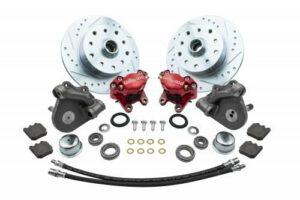 WILWOOD VW FRONT DISC BRAKE KIT w/ RED CALIPERS / KING/LINK PIN / 5 on 130mm and Chevy Bolt Pattern