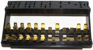 Fuse box, 12 fuses, without cover for Type-1 Beetle 1973-77 / Ghia 1973-74 / Vanagon 1980-85 / Syncro 1984-92 111-937-505M