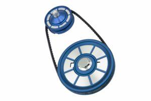 Part Number 01-18-1118-0: EMPI ALUMINUM PULLEY KIT / COLOR MATCHED WITH MACHINED FACE / BLUE