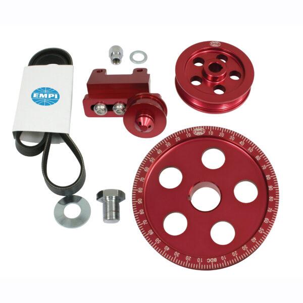 Part Number 01-18-1071-0: SERPENTINE ENGINE / ALT PULLEY KIT / RED ANODIZED