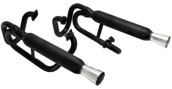 EMPI  3373 : BUGGY DUAL EXHAUST FOR USE WITHOUT HEATER BOX BLACK