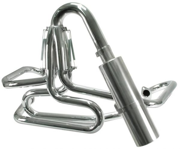 EMPI  3752 : 1 1/2in COMPETITION EXHAUST OFF-ROAD MUFFLER/CHROME