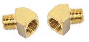 EMPI  9237 :  45 DEGREE FITTING 3/8in MALE PIPE THREAD X 3/8in FEMALE PIPE THREAD (2)