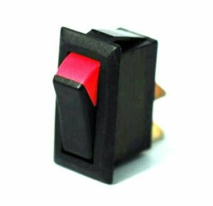 K-FOUR SWITCHES Part Number:  14-114 :  ROCKER SWITCH/ SINGLE POLE-12V-OFF-ON - 20AMP / BLACK MATTE / RED ON