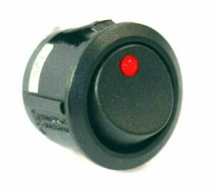 K-FOUR SWITCHES Part Number:  14-231 :  ROCKER SWITCH/ LIGHTED/ SINGLE POLE-12V-OFF-ON-20AMP LED RED DOT