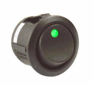 K-FOUR SWITCHES Part Number:  14-232 :  ROCKER SWITCH/ LIGHTED/ SINGLE POLE-12V-OFF-ON-20AMP LED GREEN DOT