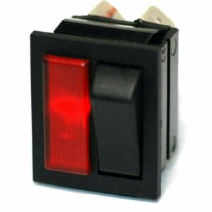K-FOUR SWITCHES Part Number:  14-250 :  ROCKER SWITCH/ LIGHTED/ SINGLE POLE-12V-OFF-ON-16AMP RED LENS