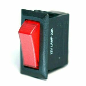 K-FOUR SWITCHES Part Number:  14-305 :  ROCKER SWITCH/ LIGHTED/ SINGLE POLE-12V-OFF-ON-20AMP RED