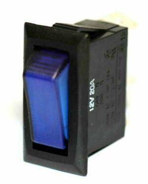 K-FOUR SWITCHES Part Number:  14-308 :  ROCKER SWITCH/ LIGHTED/ SINGLE POLE-12V-OFF-ON-20AMP BLUE