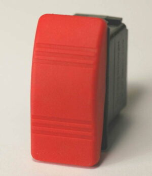 K-FOUR SWITCHES Part Number:  14-541 :  OFF-MOM ON  CONTURA III ROCKER SWITCH/ SOFT RED ACTUATOR