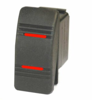 K-FOUR SWITCHES Part Number:  14-560 :  ON-OFF-ON  CONTURA III ROCKER SWITCH/ TWO RED LENS