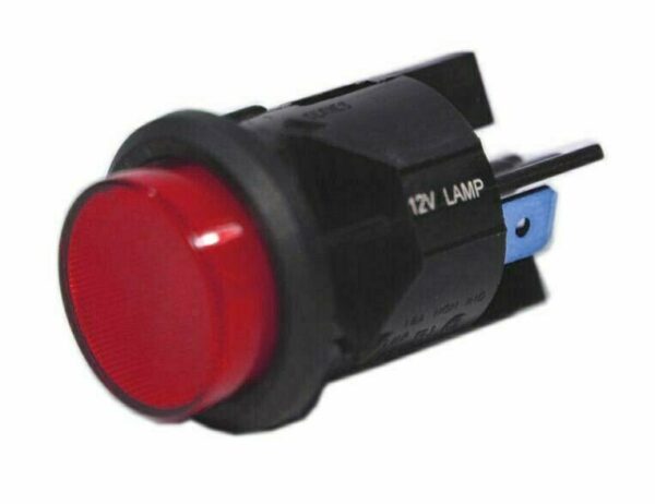 K-FOUR SWITCHES Part Number:  15-135 :  SWITCH/ LIGHTED PUSH BUTTON/ 12V-ON-OFF-16AMP/ ROUND RED LENS