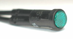 K-FOUR SWITCHES Part Number:  17-215 :  12V SNAP-IN INDICATOR LIGHT-5/16 in / BLACK BEZEL / GREEN