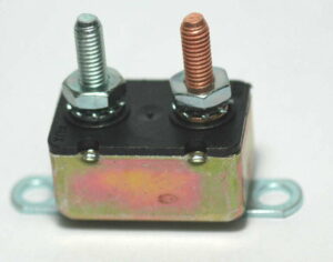 K-FOUR SWITCHES Part Number:  19-113 :  CIRCUIT BREAKER / 12V / WITH MOUNT TAB / 15AMP