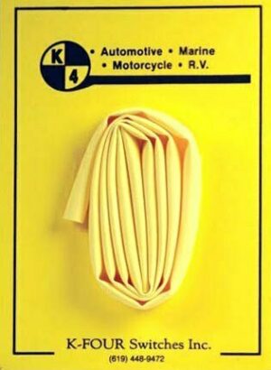 K-FOUR SWITCHES Part Number:  19-153 :  HEAT SHRINK TUBING / 3/16 in DIA / 2ft LONG, YELLOW