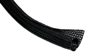 K-FOUR SWITCHES Part Number:  19-220-10 :  10 MIL SPLIT WRAP BRAIDED SLEEVING / 10ft LONG / BLACK / 1/4 in
