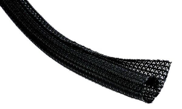 K-FOUR SWITCHES Part Number:  19-222-10 :  10 MIL SPLIT WRAP BRAIDED SLEEVING / 10ft LONG / BLACK / 3/4 in