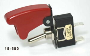 K-FOUR SWITCHES Part Number:  19-550 :  SWITCH/SINGLE POLE-12V-20A - ON-OFF- W/ SWITCH GUARD