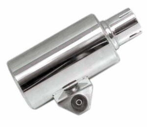 LATEST RAGE 251063B: HOT SHOT STAINLESS STEEL MUFFLER 10in LONG WITH BRACKET / 2in INLET / EACH