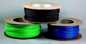 K-FOUR SWITCHES Part Number:  30-252-NG :  10 MIL BRAIDED SLEEVING/ 3/8in GREEN / 60 FOOT