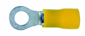 K-FOUR SWITCHES Part Number:  40-102-25-100 :  RING TERMINALS/ YELLOW/ 10-12 GA WITH 1/4 in SCREW HOLE / 100 PACK