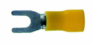 K-FOUR SWITCHES Part Number:  40-105-18 :  SPADE TERMINALS/ YELLOW/ 10-12 GA WITH num 10 SCREW SLOT / 12 PACK