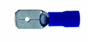 K-FOUR SWITCHES Part Number:  40-106-11-100 :  SLIDE-ON TERMINALS/ MALE/ INSULATED / BLUE/ 14-16 GA 1/4 in  LUG / 100 PACK