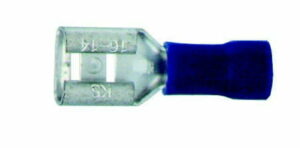 K-FOUR SWITCHES Part Number:  40-107-10 :  SLIDE-ON TERMINALS/ FEMALE/ BLUE/ 14-16 GA 1/4 in  LUG / 12 PACK