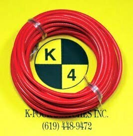 K-FOUR SWITCHES Part Number:  40-211-100 :  PRIMARY WIRE / 18 GAUGE / 100ft LONG / RED
