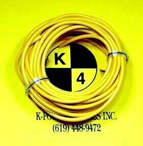 K-FOUR SWITCHES Part Number:  40-212-100 :  PRIMARY WIRE / 18 GAUGE / 100ft LONG / YELLOW