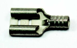 K-FOUR SWITCHES Part Number:  45-106-08 :  SLIDE-ON TERMINALS/ MALE / NON INSULATED/ 18-22 GA WITH 1/4 in LUG / 12 PACK
