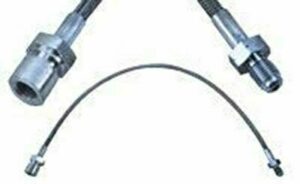 LATEST RAGE 611402: STAINLESS STEEL BRAKE LINES / FRONT 1965-66 MALE/FEMALE 17-1/2 in / EACH