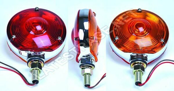 LATEST RAGE 945194RA: DUAL FACE BAJA TAILLIGHTS / CHROME METAL RED and AMBER / EACH