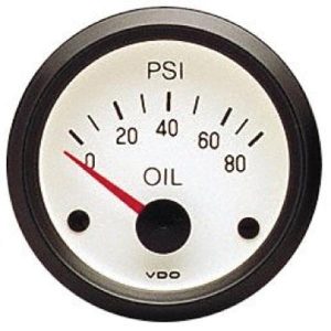 VDO  350-240 :  VDO OIL PSI GAUGE / 0-80 / WHITE