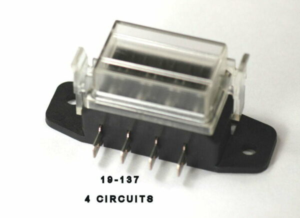 K-FOUR SWITCHES Part Number:  19-137 :  ATC FUSE BLOCK WITH WATER RESISTANT COVER/ 4 CIRCUITS