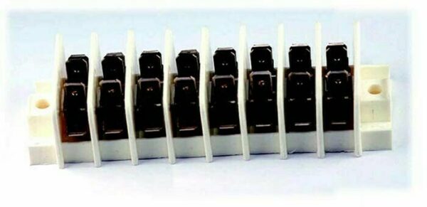 K-FOUR SWITCHES Part Number:  19-446-8 :  PUSH-ON TERMINAL BLOCK / 8 TABS - UP TO 20 AMP