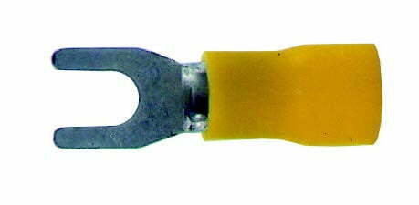 K-FOUR SWITCHES Part Number:  40-105-18-100 :  SPADE TERMINALS/ YELLOW/ 10-12 GA WITH num 10 SCREW SLOT / 100 PACK