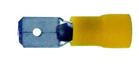 K-FOUR SWITCHES Part Number:  40-106-12 :  SLIDE-ON TERMINALS/ MALE/ YELLOW/ 10-12 GA 1/4 in  LUG / 12 PACK