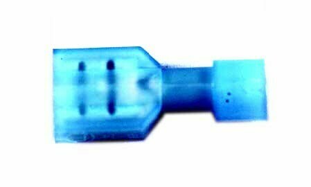 K-FOUR SWITCHES Part Number:  40-107-11 :  INSULATED SLIDE-ON TERMINALS/ FEMALE/ BLUE/ 14-16 GA 1/4 in  LUG / 12 PACK