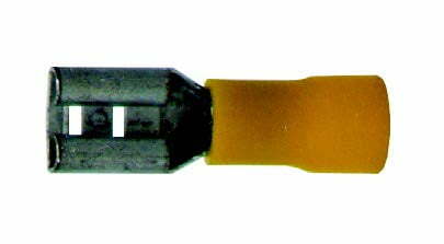 K-FOUR SWITCHES Part Number:  40-107-12 :  SLIDE-ON TERMINALS/ FEMALE/ YELLOW/ 10-12 GA 1/4 in  LUG / 12 PACK